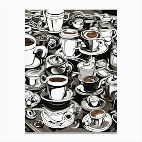 Multi coffee cups abstract Canvas Print