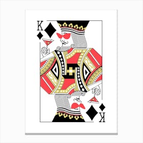 King Playing Card Maximalist Red Print Lucky You Dopamine Decor Canvas Print