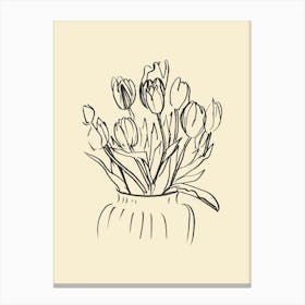 Tulips Study In A Vase Canvas Print
