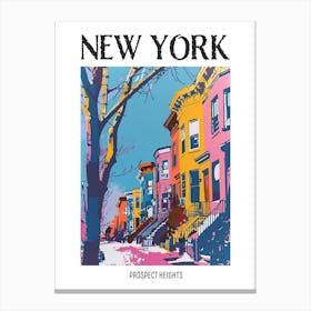 Prospect Heights New York Colourful Silkscreen Illustration 4 Poster Canvas Print