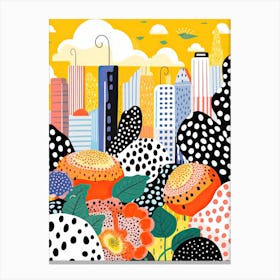 Bangkok, Illustration In The Style Of Pop Art 3 Canvas Print