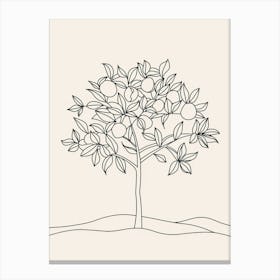 Peach Tree Minimalistic Drawing 2 Canvas Print