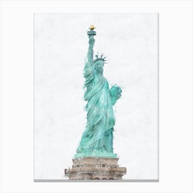 Statue Of Liberty Watercolor Painting Digital Art 3 Canvas Print