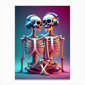 Skeleton Couple Canvas Print