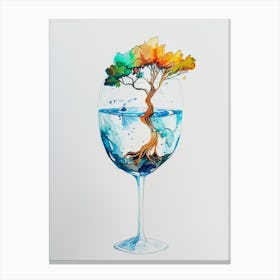 Tree In A Wine Glass Canvas Print