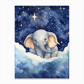 Baby Elephant 6 Sleeping In The Clouds Canvas Print