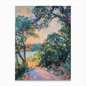 Mount Bonnell Austin Texas Oil Painting 2 Canvas Print