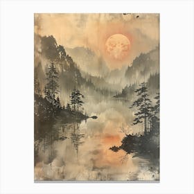 Antique Chinese Landscape Painting Art 2 Canvas Print