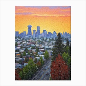 Vancouver Washington Pointillism 11 Canvas Print