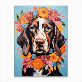 Pointer Portrait With A Flower Crown, Matisse Painting Style 4 Canvas Print
