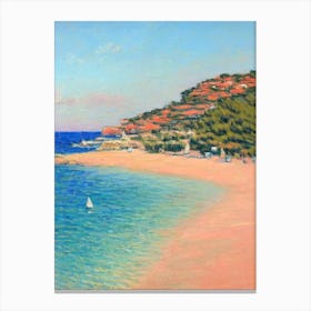 Plage De Pampelonne Saint Tropez France Monet Style Canvas Print