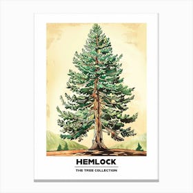 Hemlock Tree Storybook Illustration 2 Poster Canvas Print