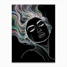 Woman With Colorful Hair 6 Canvas Print