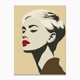 Woman With Red Lips 3 Canvas Print