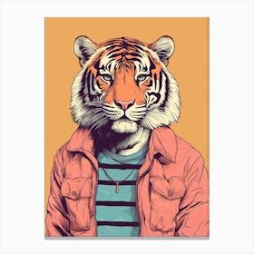 Tiger Illustrations Wearing A Shirt 1 Canvas Print