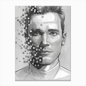 Pixelated Man Canvas Print