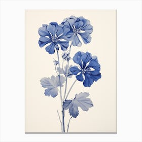 Blue Botanical Geranium 2 Canvas Print