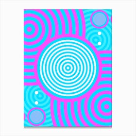 Geometric Glyph in White and Bubblegum Pink and Candy Blue n.0037 Canvas Print