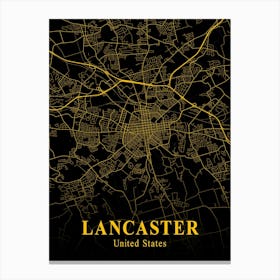 Lancaster Gold City Map 1 Canvas Print