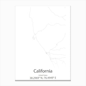 California City,United States Minimalist Map Canvas Print