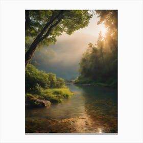Sunrise In The Forest 2 Canvas Print