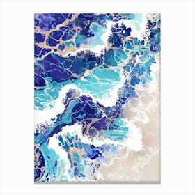 Blue Ocean Waves Canvas Print