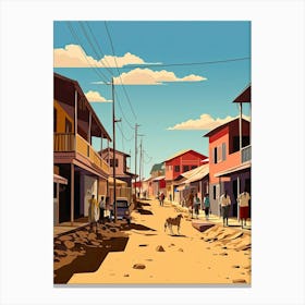 Zanzibar, Tanzania, Flat Illustration 4 Canvas Print
