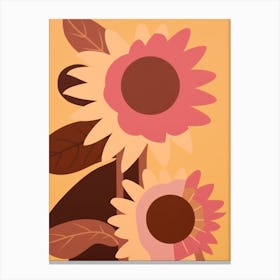 Sunflowers Flower Big Bold Illustration 2 Canvas Print