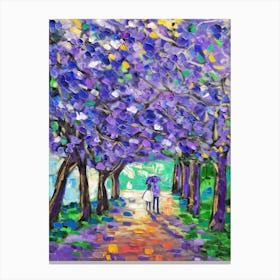 Jacaranda Blossoms Tree Oil Painting 1 Canvas Print