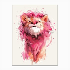 Pink Lion Lienzo