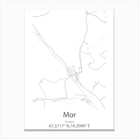 Mor,Hungary Minimalist Map Canvas Print