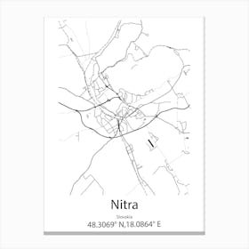 Nitra,Slovakia Minimalist Map Canvas Print