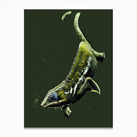 The Chameleon On Forest Green Canvas Print