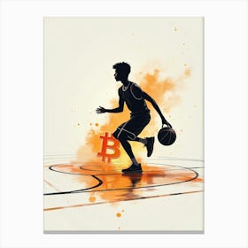 Bitcoin Basketball Player Canvas Print