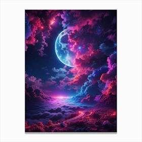 Moon In The Sky Print Canvas Print