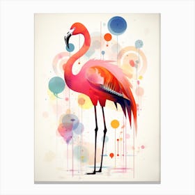 Bird Painting Collage Flamingo 4 Canvas Print