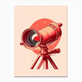 Infrared Telescope Red Vintage Sketch Space Canvas Print