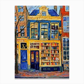 Amsterdam Book Nook Bookshop 3 Canvas Print