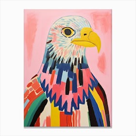 Pink Scandi Bald Eagle 4 Canvas Print