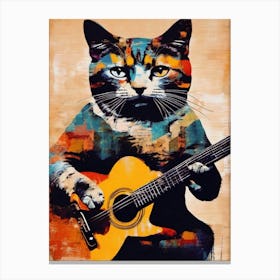 Cat Playing Guitar 4 Canvas Print