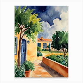 Watercolor Of A House Canvas Print