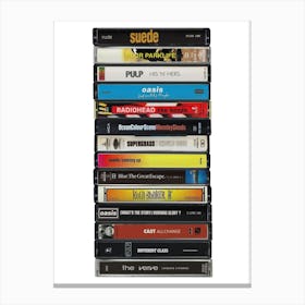 Britpop Albums - Cassette Print Music Poster Canvas Print