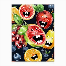 Happy Fruits Canvas Print