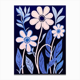 Blue Flower Illustration Edelweiss 3 Canvas Print