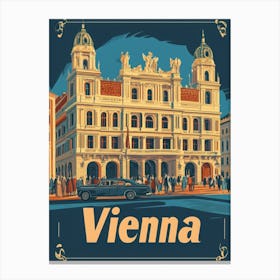 Aihrgdesign A Retro Travel Poster For Vienna Canvas Print