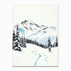 Skier On Snowy Mountain Canvas Print