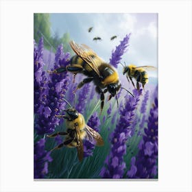 Carpenter Bee Realism Illustration 20 Canvas Print
