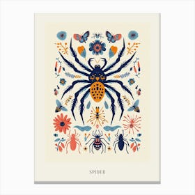 Colourful Insect Illustration Spider 13 Poster Canvas Print