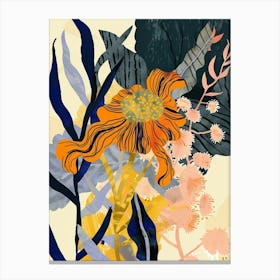 Colourful Flower Illustration Marigold 4 Canvas Print
