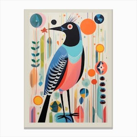 Colourful Scandi Bird Coot 3 Canvas Print